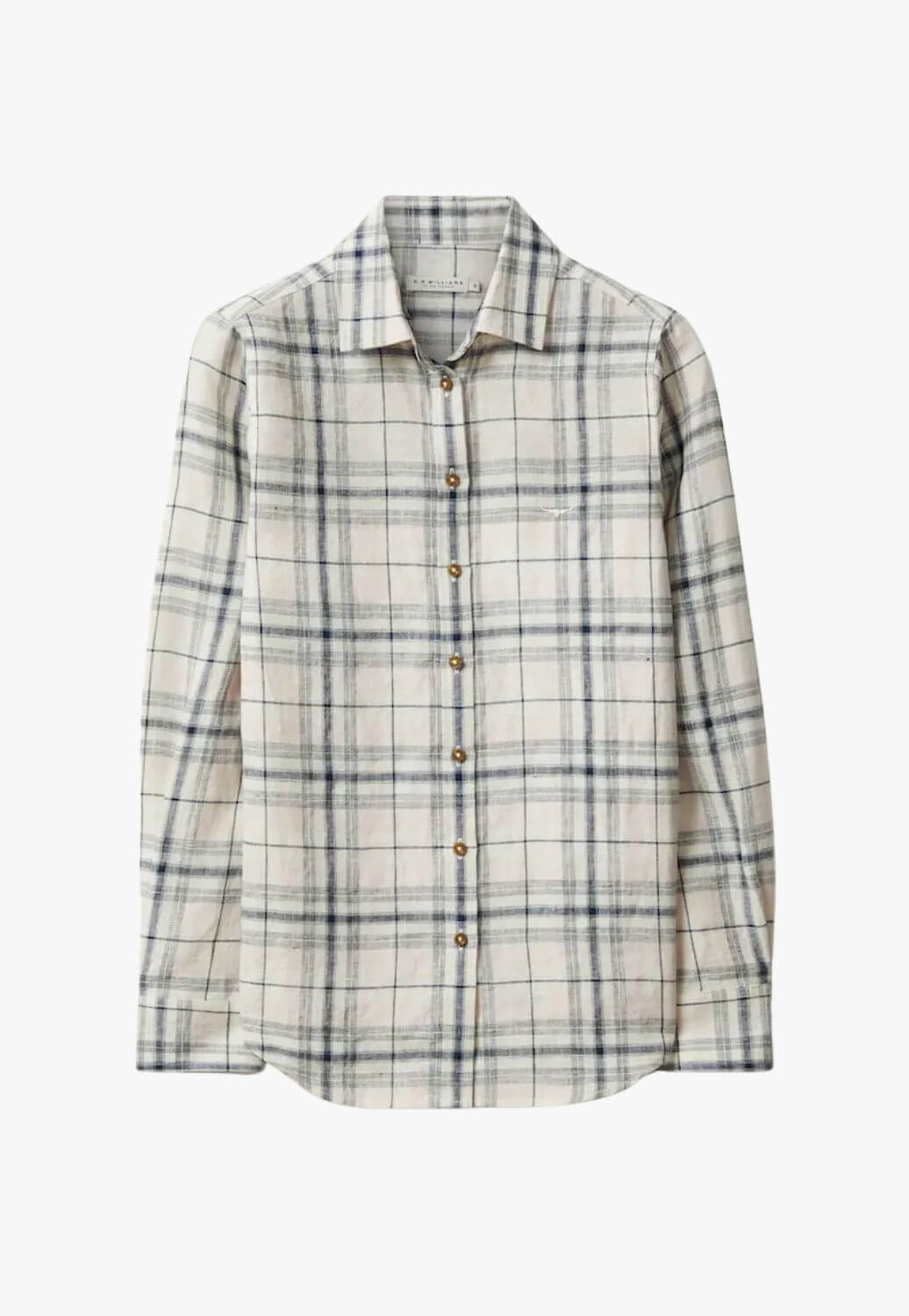 R.M. Williams Womens Olney Check Linen Long Shirt