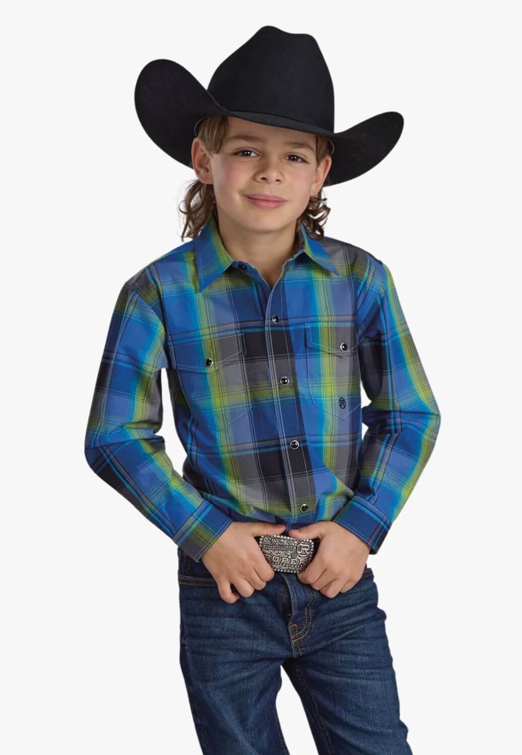 Roper Boys Amarillo Plaid Long Sleeve Shirt