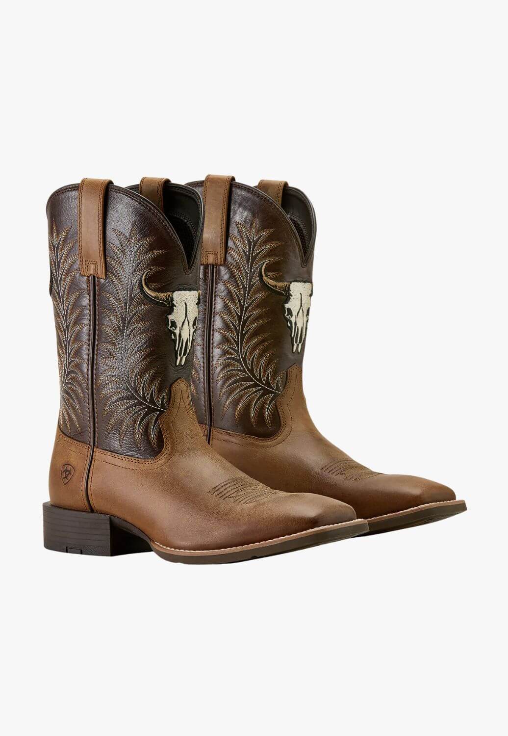 Ariat Mens Sport Steer Skull Wide Square Toe Top Boot