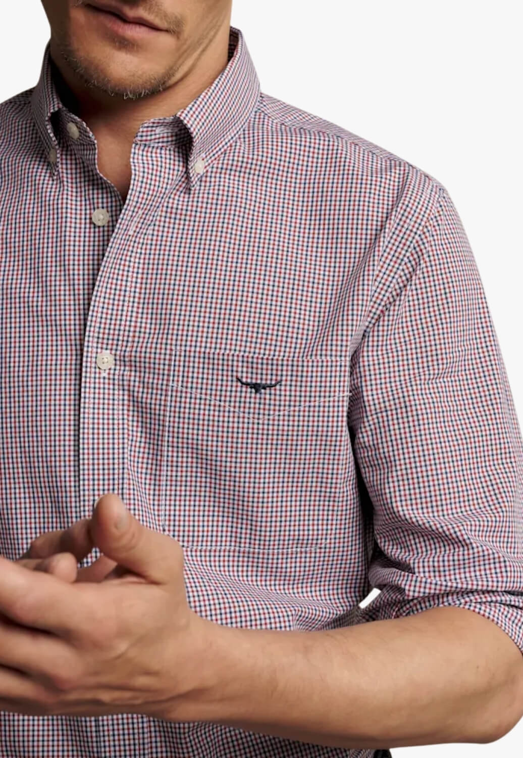 R.M. Williams Mens Whyalla Poplin Long Sleeve Shirt