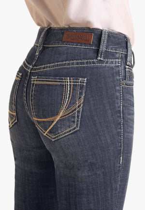 Rock and Roll Womens Curved Emb Riding Jean