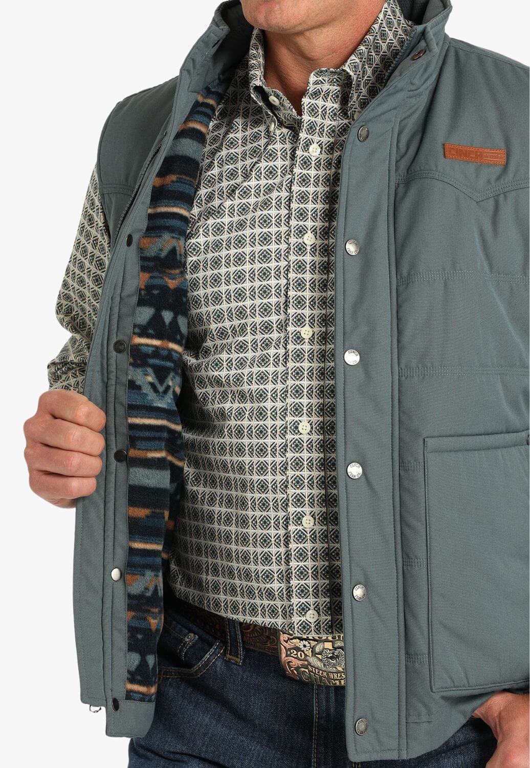 Cinch Mens Wax Coated Quilted Vest