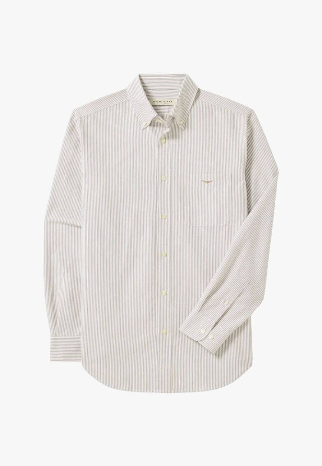 R.M. Williams Mens Regular Oxford Long Sleeve Shirt