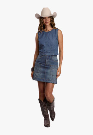 Stetson Womens Denim Mini Skirt