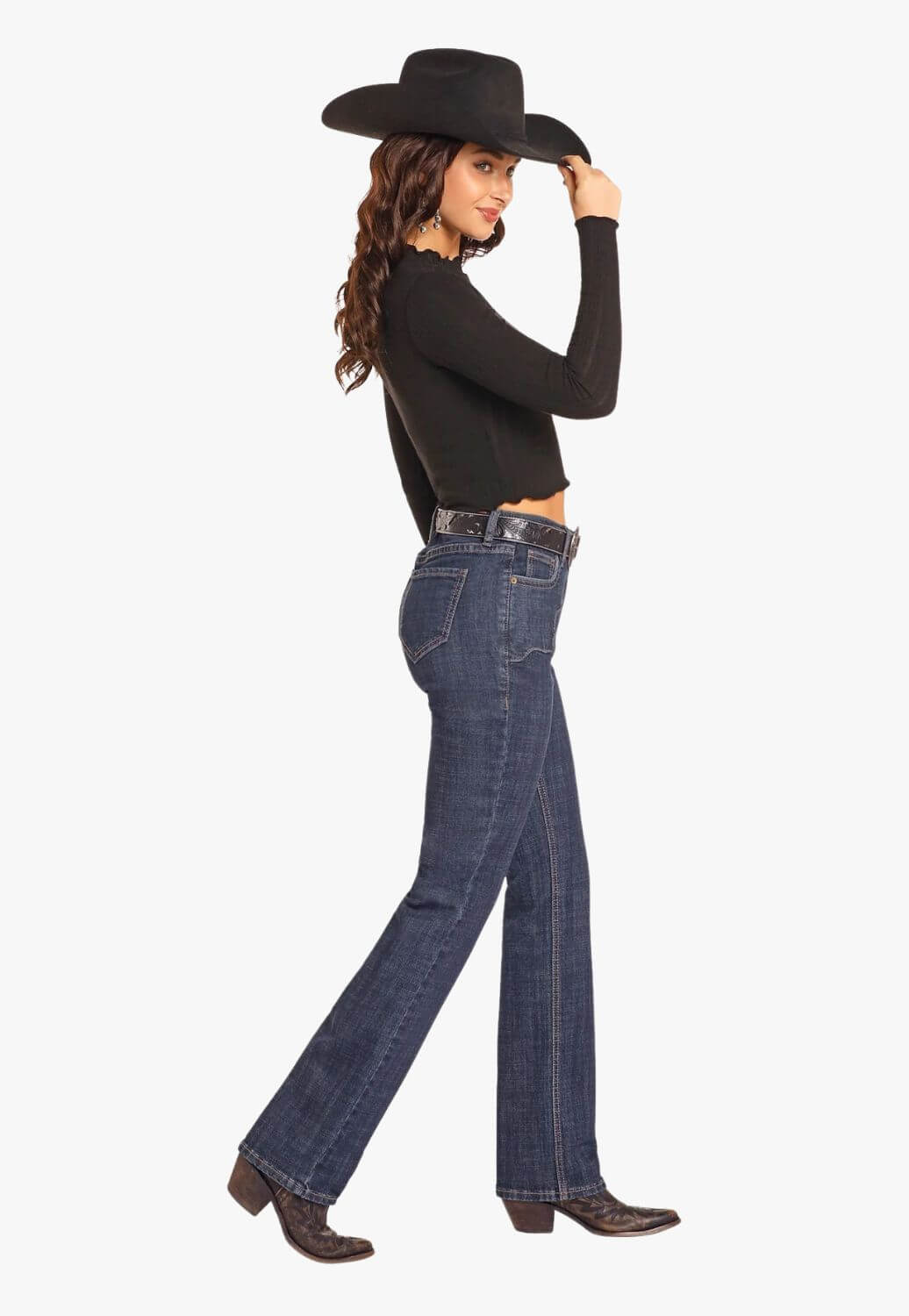 Rock and Roll Womens Western Yoke Bootcut Jean