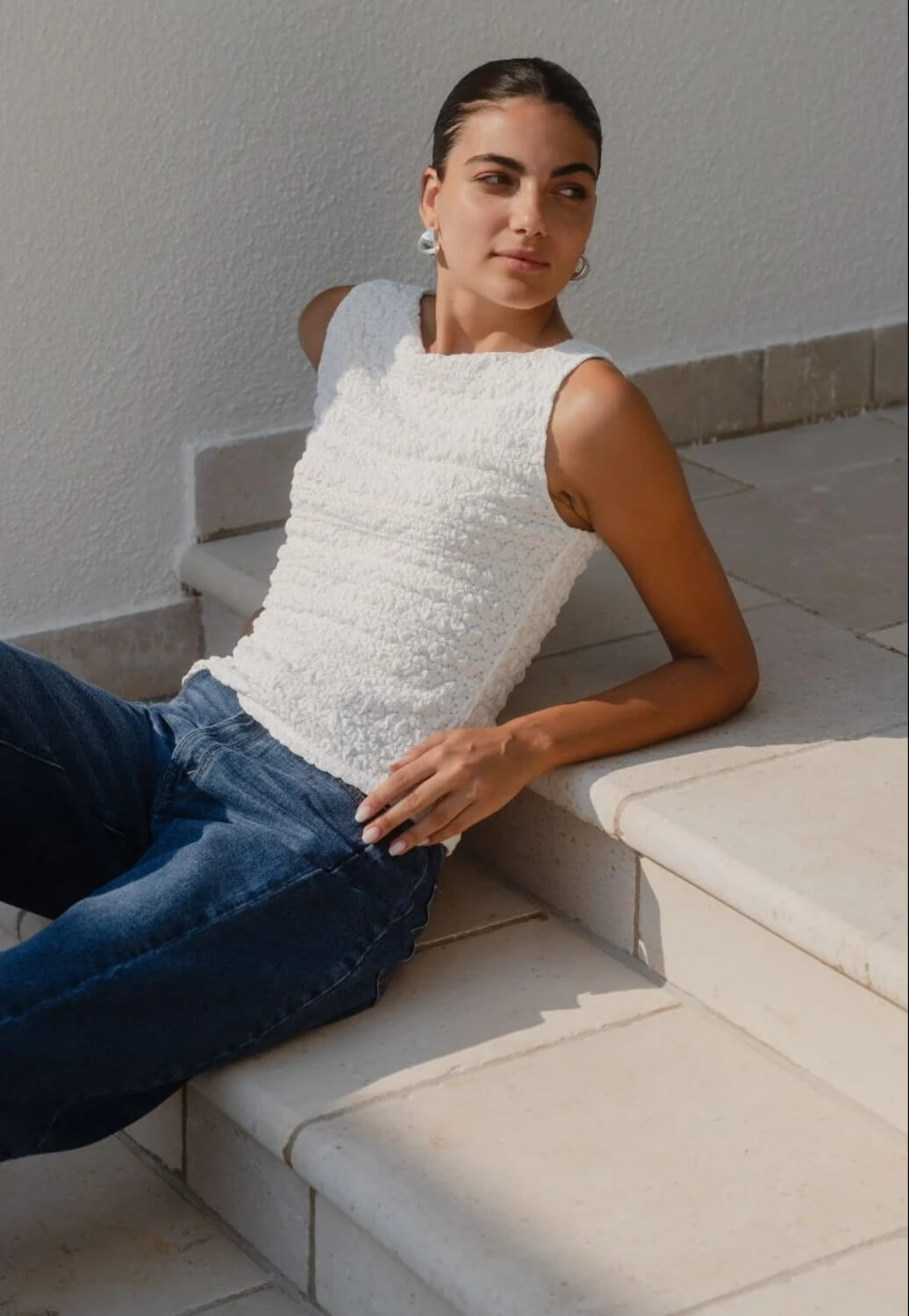 Among The Brave Womens Lace Boatneck Top