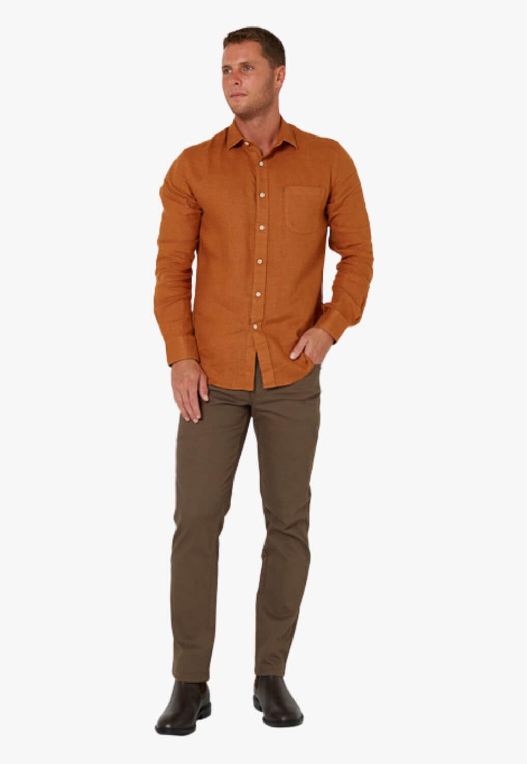 Pilbara Mens Linen Long Sleeve Shirt