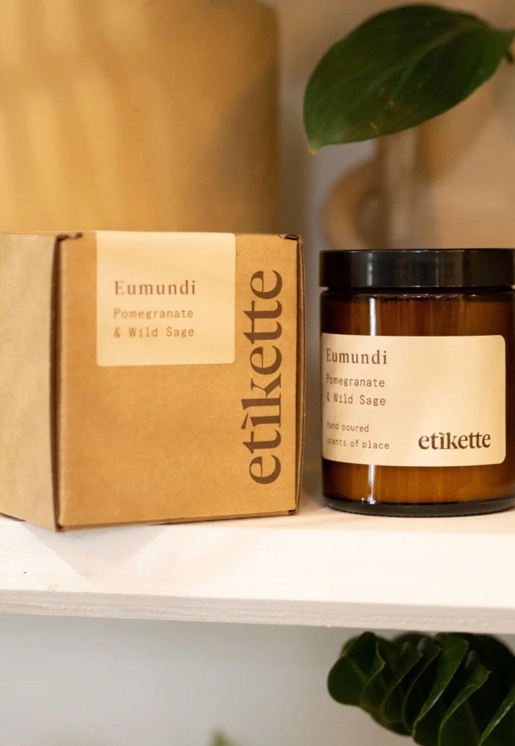 Etikette Eumundi in Pomegranate & Wild Sage Soy Candle
