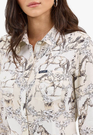 Wrangler Womens Western Long Sleeve Shirt