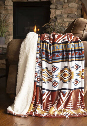 Carstens Arrowhead Earth Plush Sherpa Throw