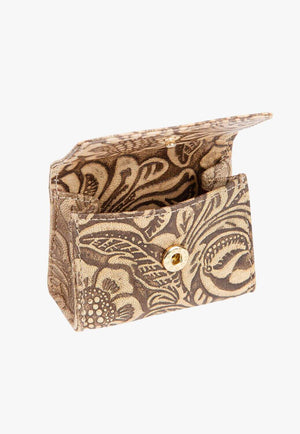 Myra Loyal West Gloriana Clip On Bag Charm Embossed Floral