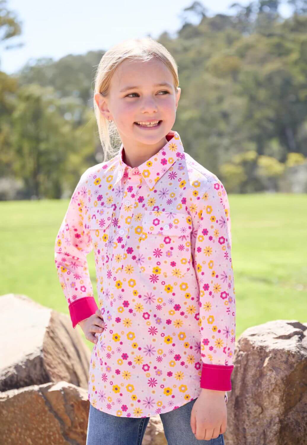 Hard Slog Girls Daisy Long Sleeve Shirt