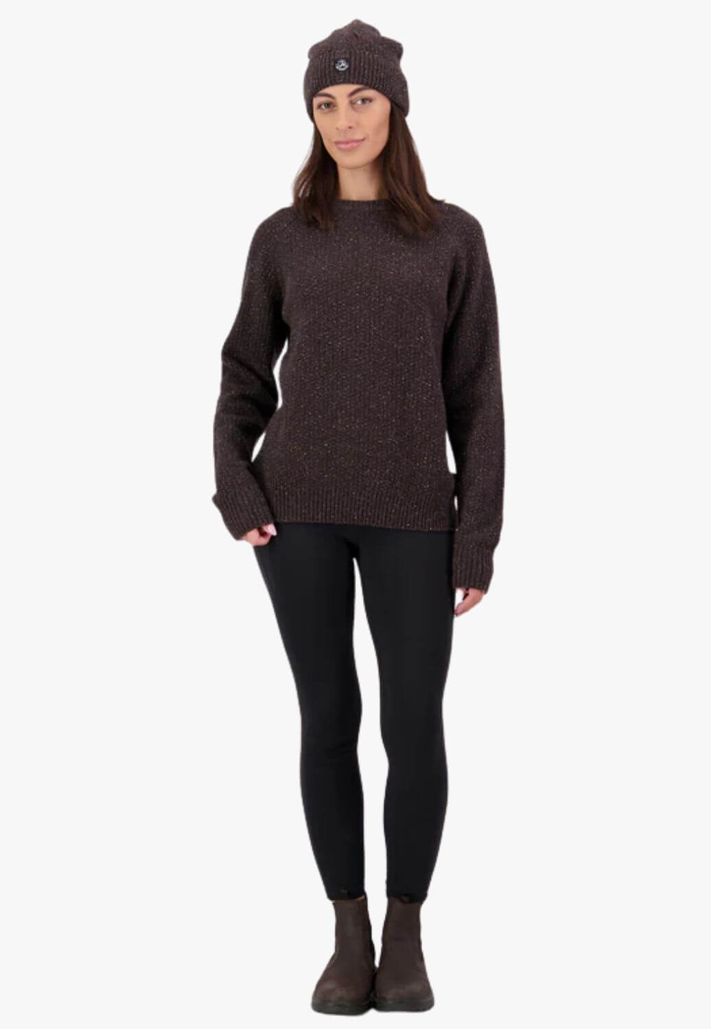 Swanndri Waffle Crew Pullover Espresso 8