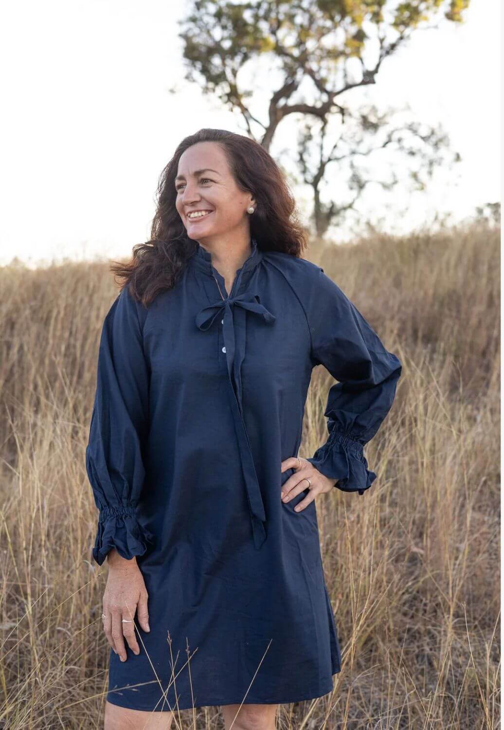 Black Cold Clothing Womens Long Sleeve Gabby Dress