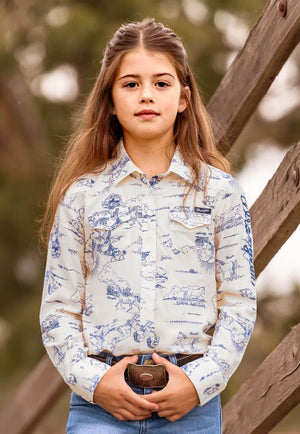 Wrangler Girls Ivory Long Sleeve Shirt