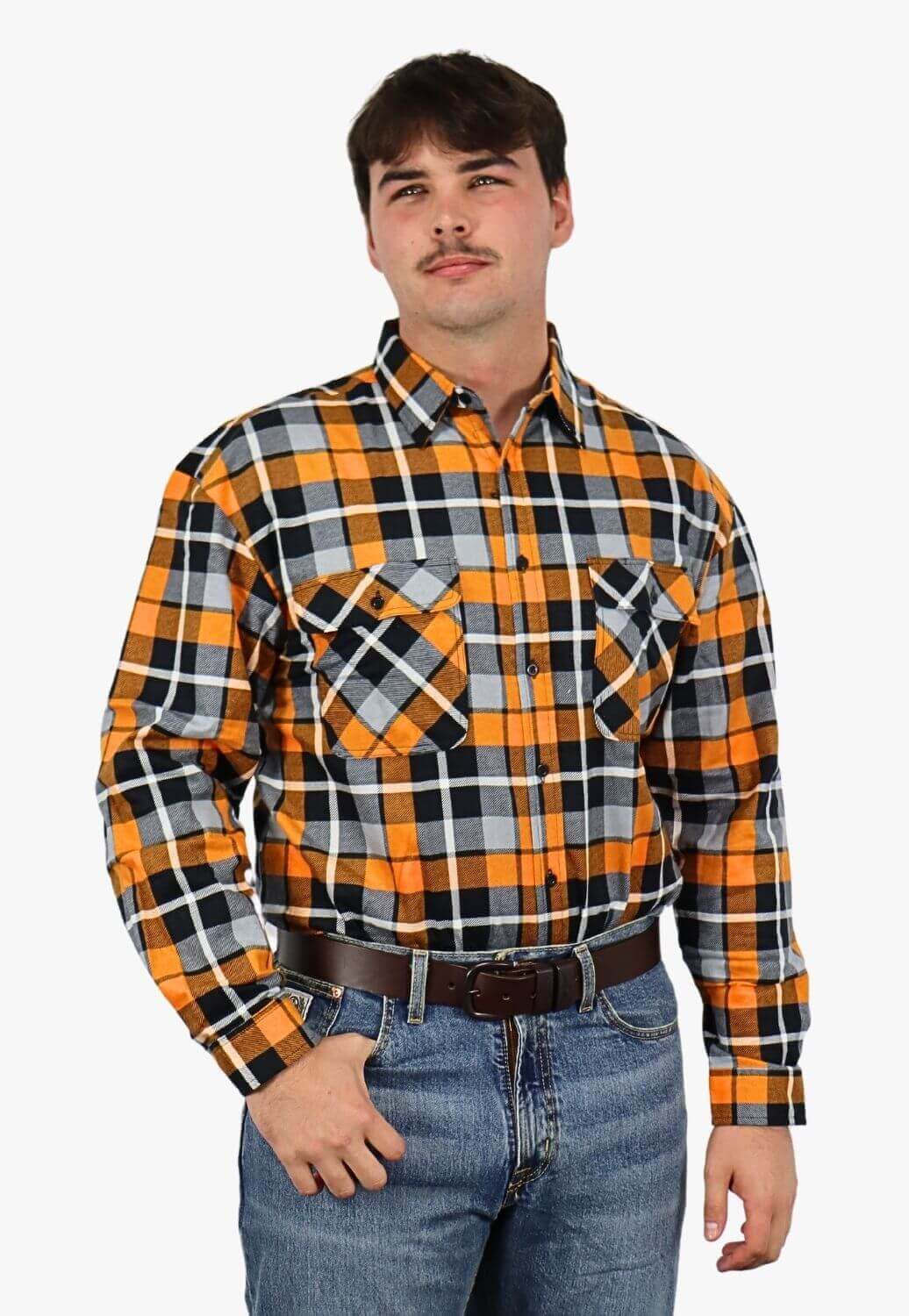 Pilbara Mens Open Front Flannelette Shirt