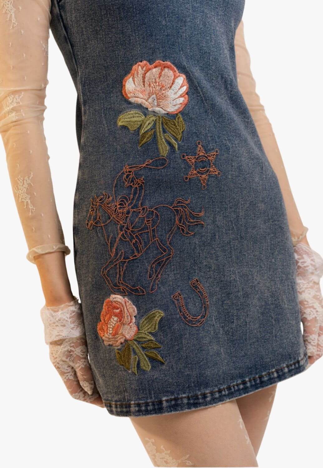 Blue B Womens Sleeveless Western Floral Dress