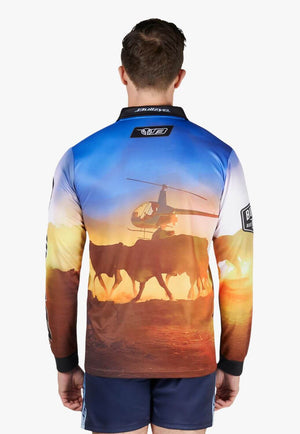Bullzye Mens Outback Long Sleeve Shirt Multi S