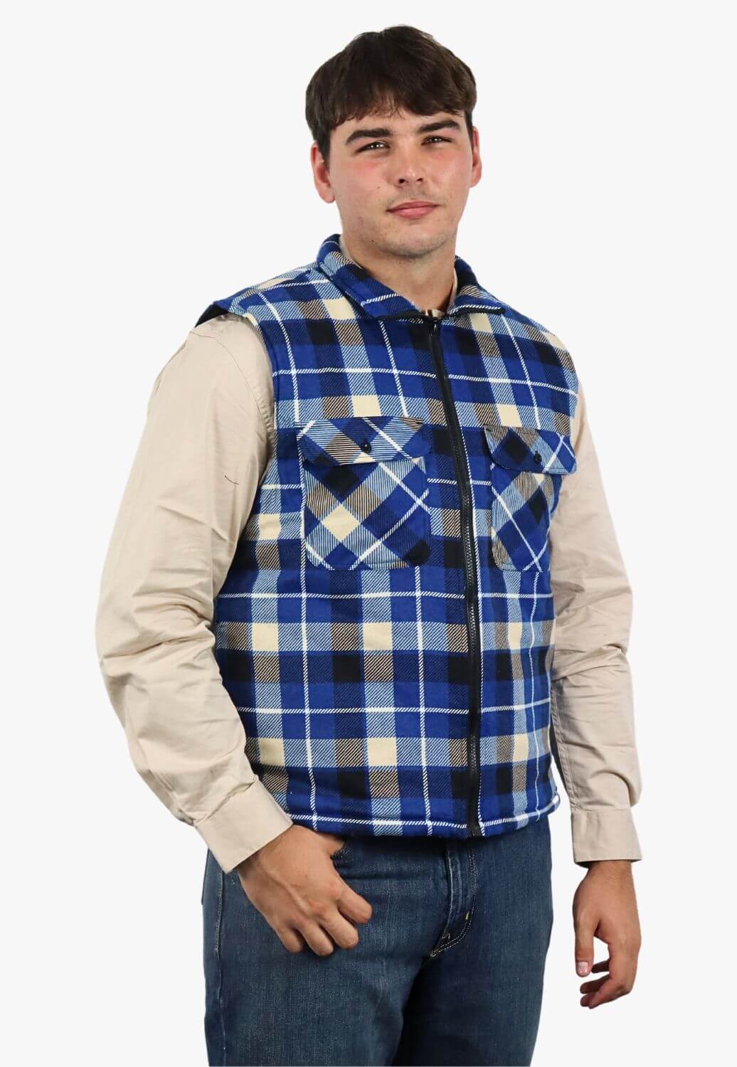 Pilbara Zipper Flannelette Quilted Vest