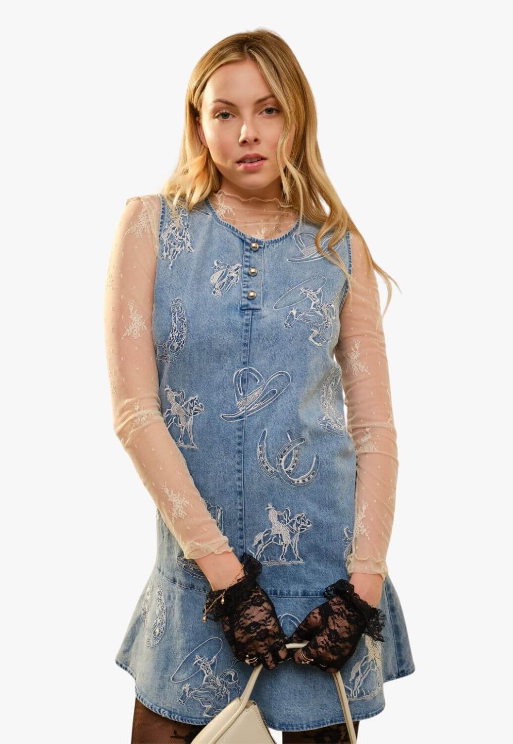 Blue B Womens Western Peplum Mini Dress
