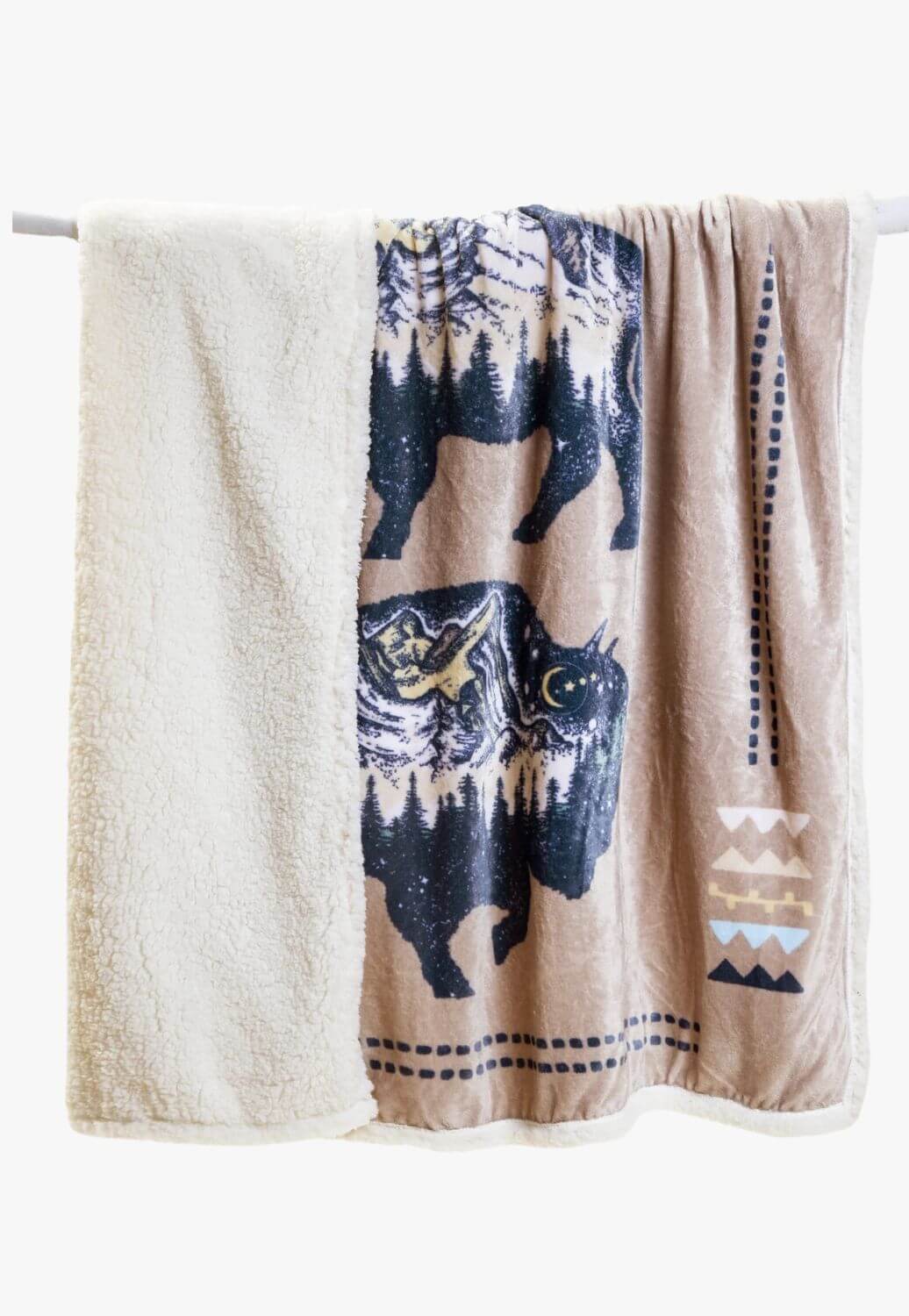 Carstens Three Buffalo Plush Sherpa Throw