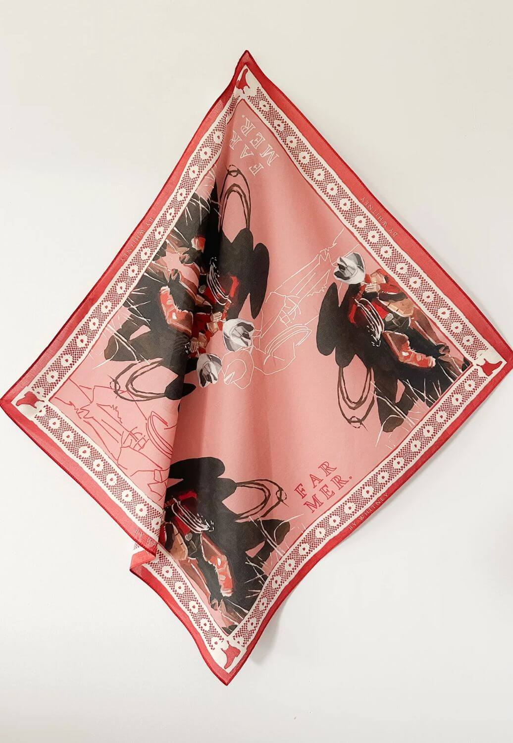 Whitney Spicer Red Flag Cowboy Cotton Bandana