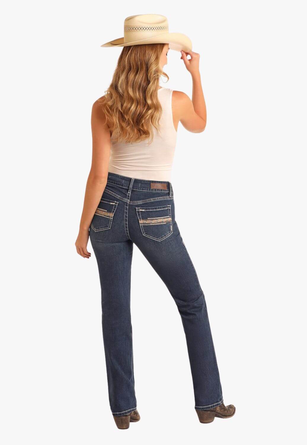 Rock and Roll Womens Straight Emb Mod Boot Jean