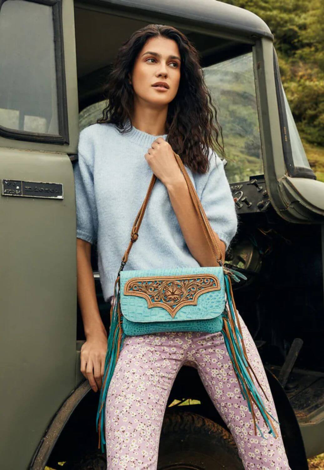 Myra Heartsy Hand Tooled Bag