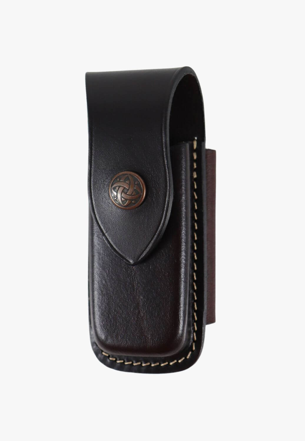 Leather Knife Horizontal Press Stud Pouch