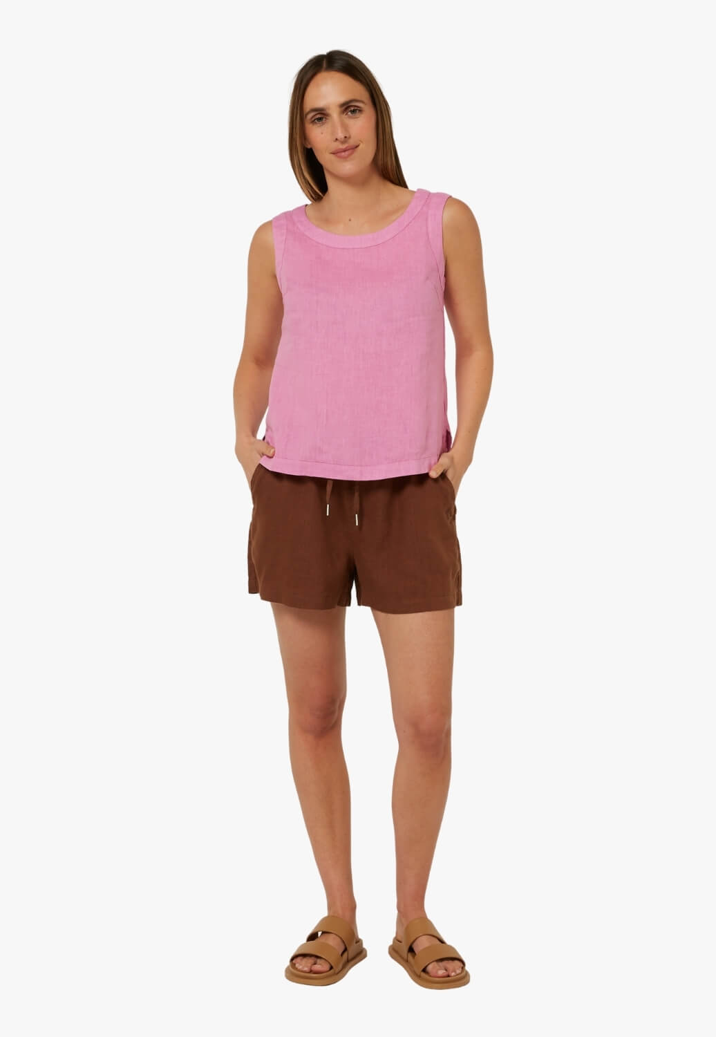 Pilbara Womens Linen Singlet