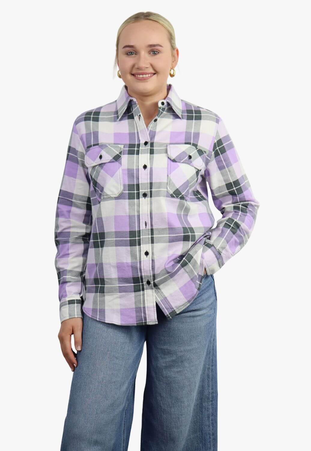 Ritemate Womens Open Front Flannelette Shirt