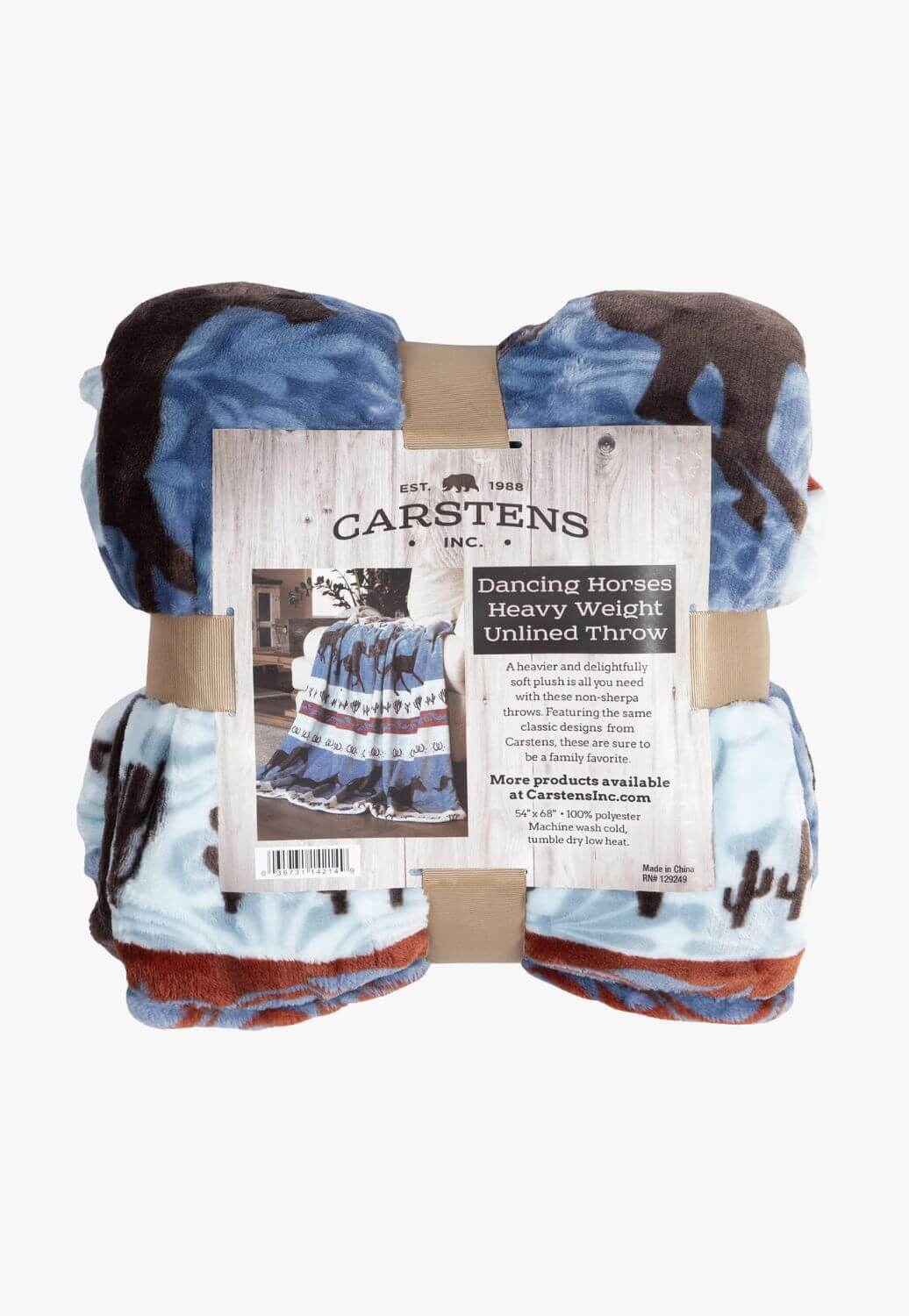 Carstens Dancing Desert Horse Heavy Plush Throw