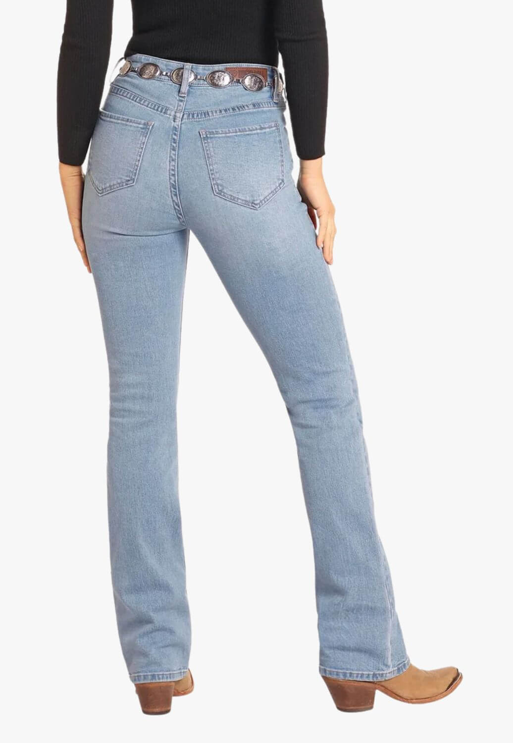 Rock and Roll Womens High Rise Petal Stitch Bootcut Jean