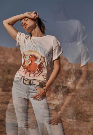 Wrangler X Lainey Wilson Womens Neon Rainbow T-Shirt