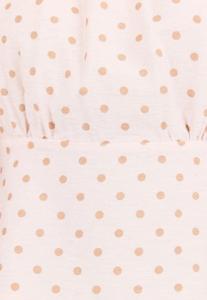 Stories Be Told Womens Eventual Polka Dot Mid Sleeve Top