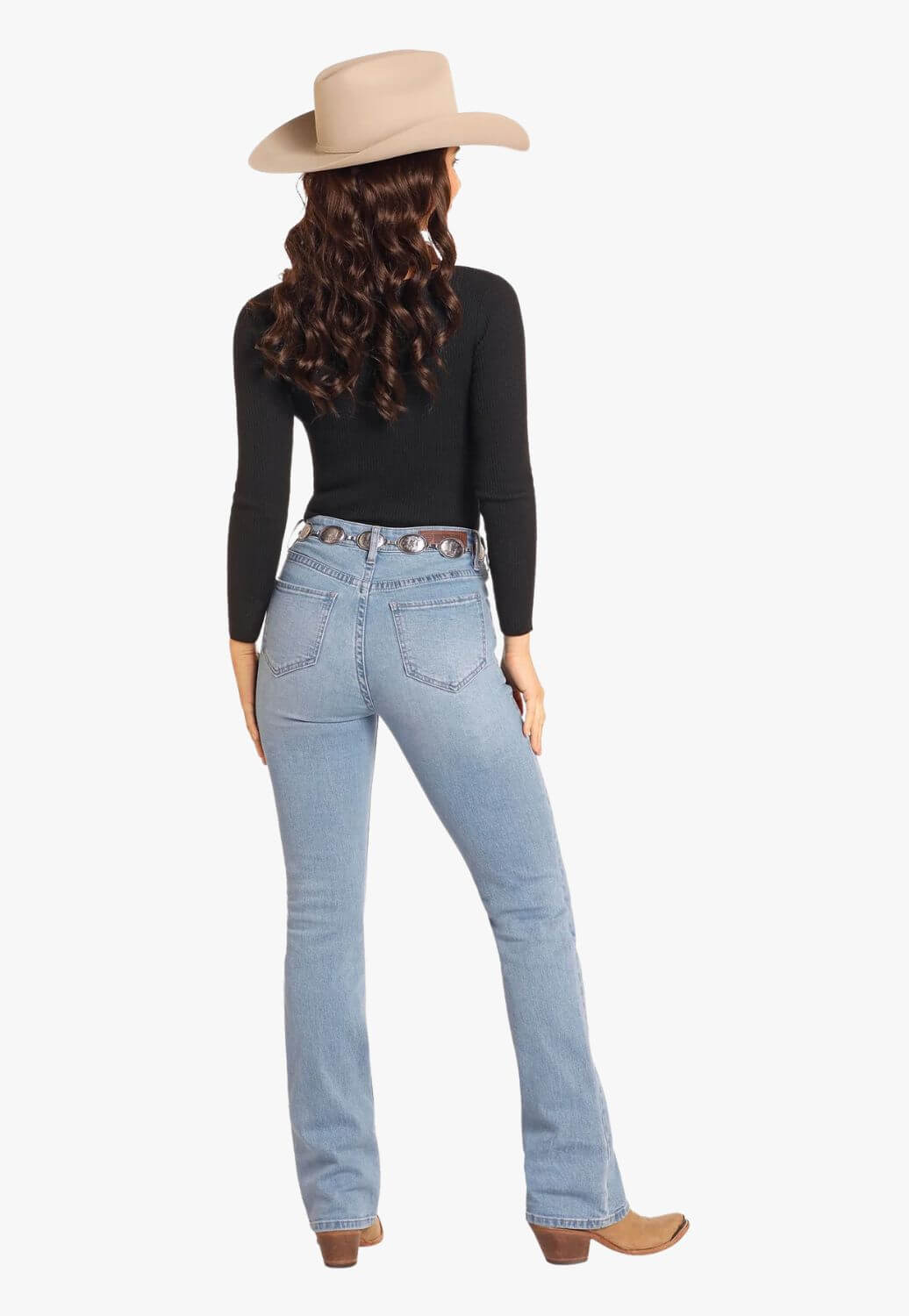 Rock and Roll Womens High Rise Petal Stitch Bootcut Jean