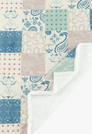 Indigo Hill Patchwork Campfire Sherpa Throw