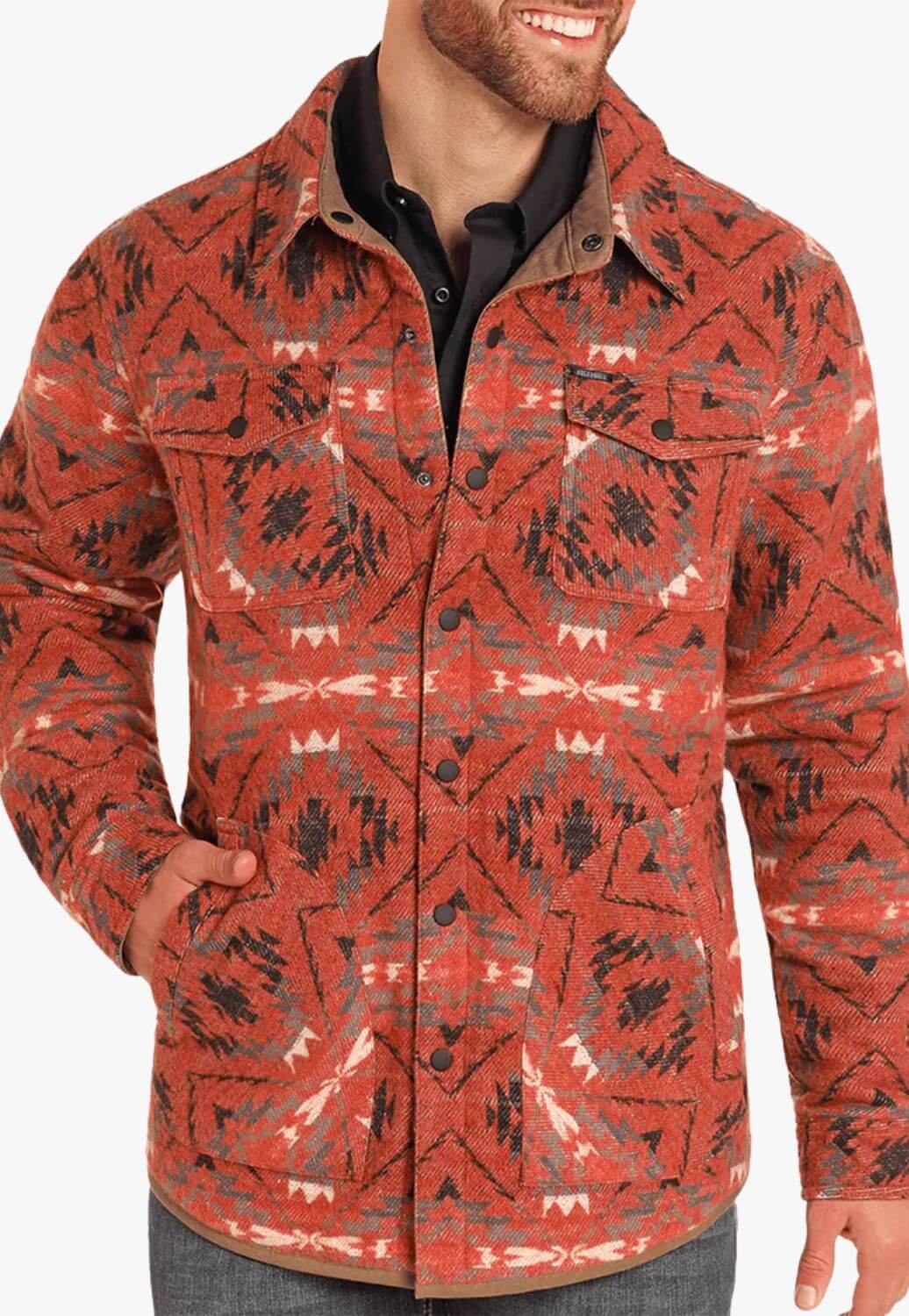 Rock & Roll Mens Reversible Aztec Herringbone Jacket