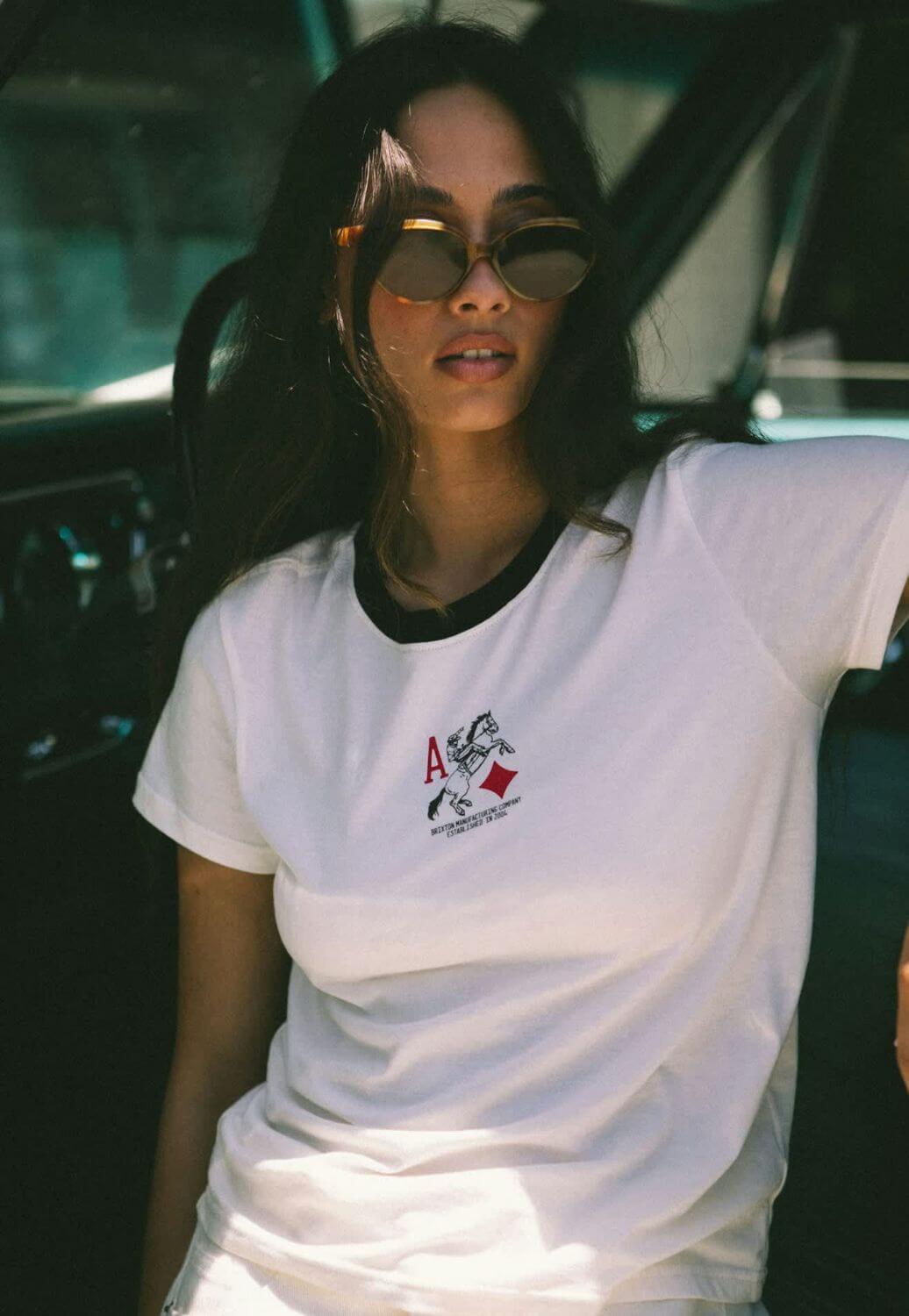 Brixton Womens Aces Fitted Crew T-Shirt