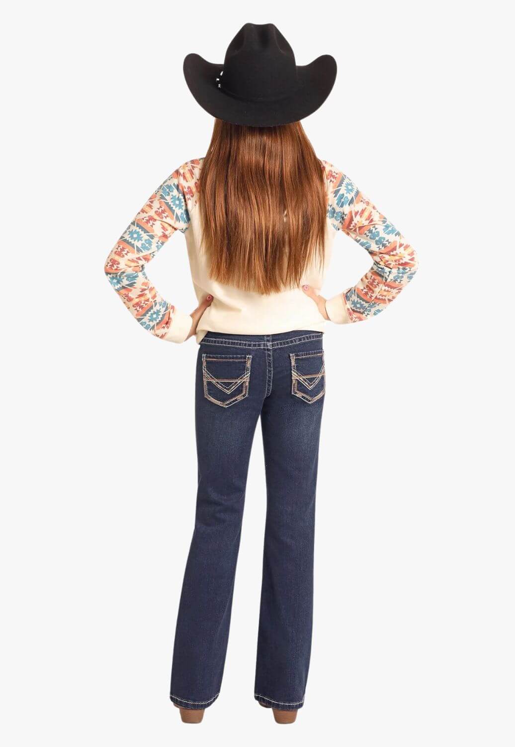 Rock and Roll Girls Petal Stitch Mid Rise Jean