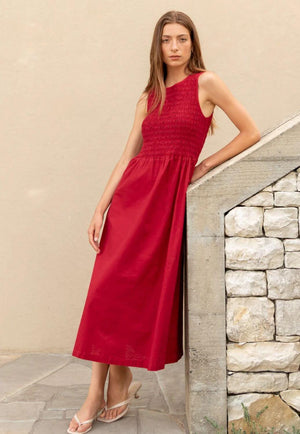 Bryar Linen Blend Midi Dress