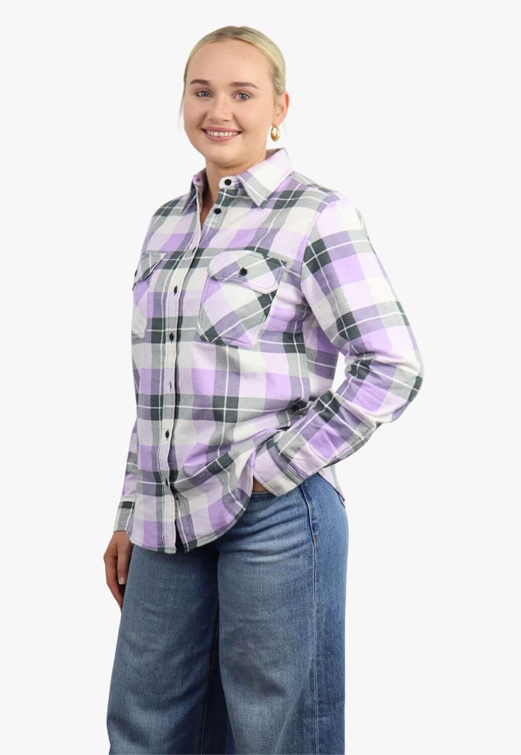Ritemate Womens Open Front Flannelette Shirt
