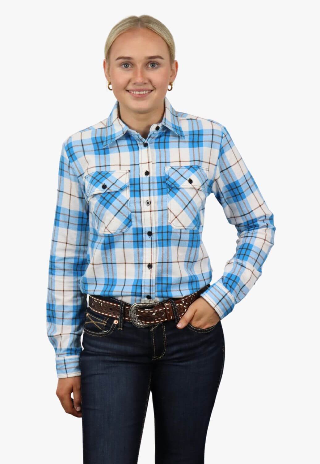 Ritemate Womens Open Front Flannelette Shirt