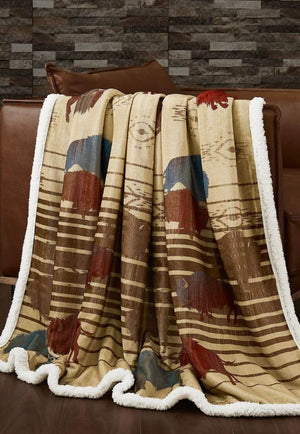 Indigo Hill Home On The Range Campfire Sherpa Throw
