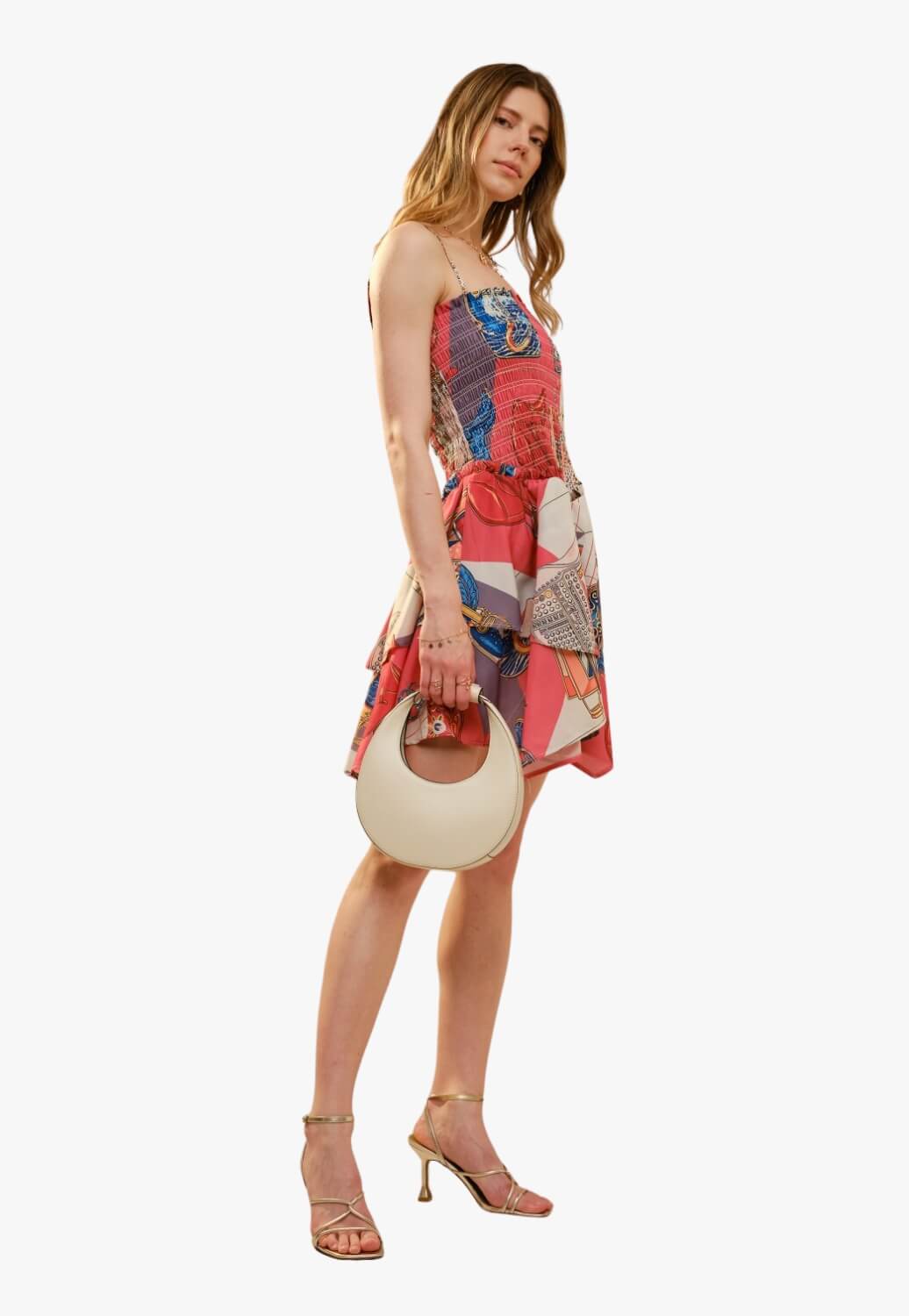 Blue B Womens Printed Smocked Tube Mini Dress