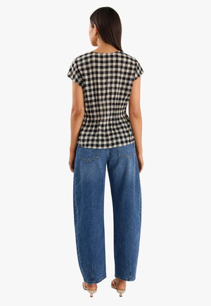 Ivy & Jack Nouveau Gingham Tie Front Vest