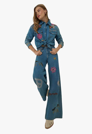 Wrangler X Lainey Wilson Womens Cheeky Wide Leg Jean