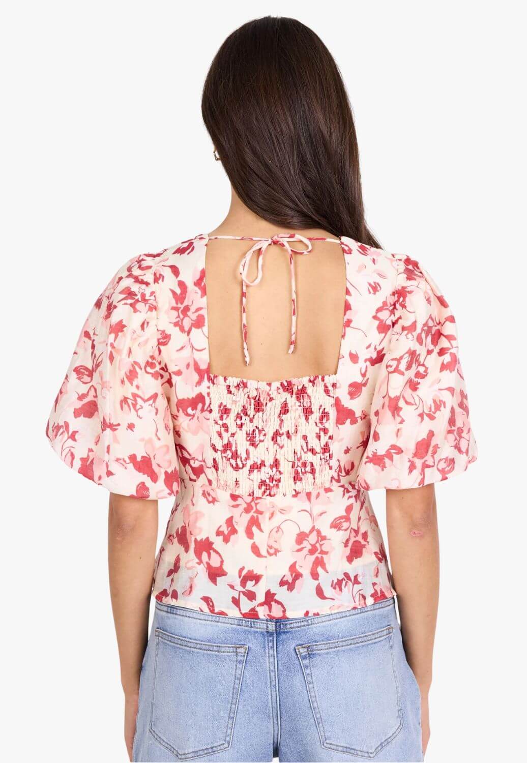 Ivy & Jack Womens Pleat Front Bubble Sleeve Top