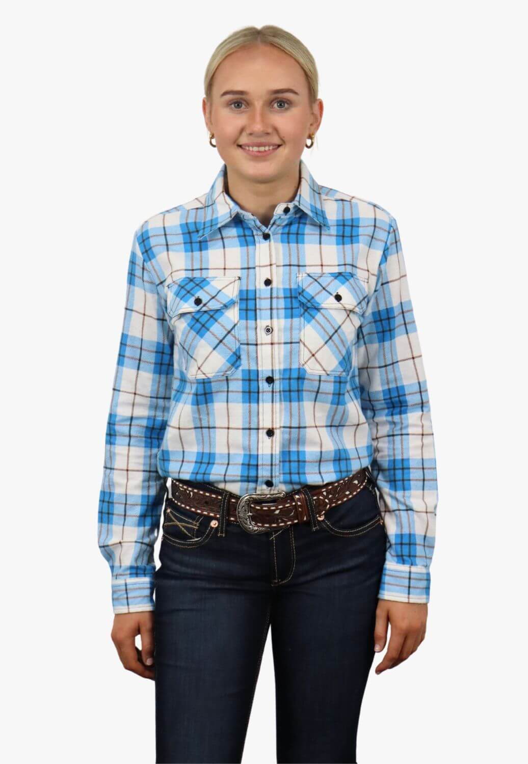 Ritemate Womens Open Front Flannelette Shirt