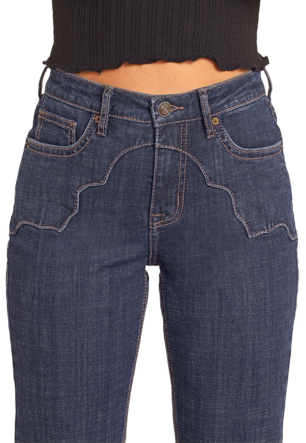 Rock and Roll Womens Western Yoke Bootcut Jean